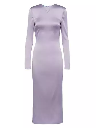 Shop Prada Satin Midi-Dress | Saks Fifth Avenue