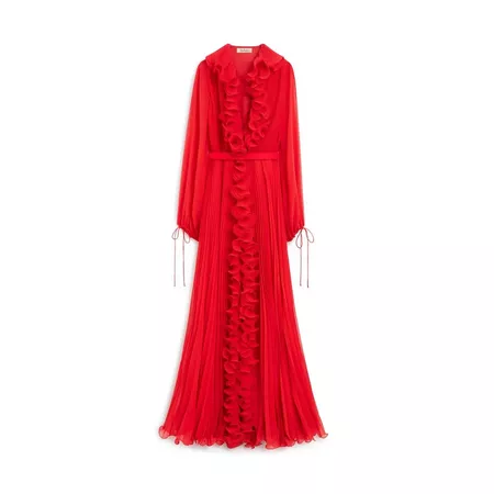 Norma Dress | Red Chiffon | Women | Mulberry