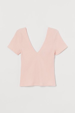Ribbed T-shirt - Pink