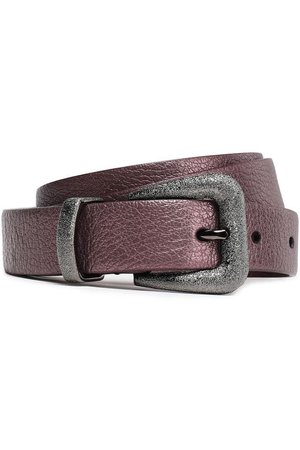 Metallic textured-leather belt | BRUNELLO CUCINELLI | Sale up to 70% off | THE OUTNET