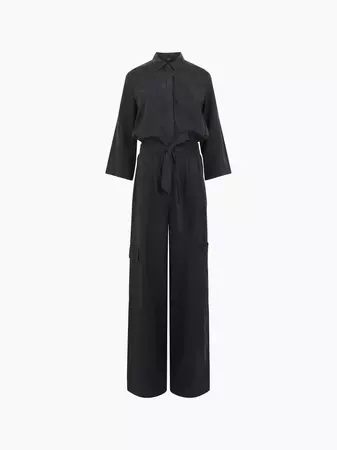 Elkie Twill Jumpsuit Blackout | French Connection US