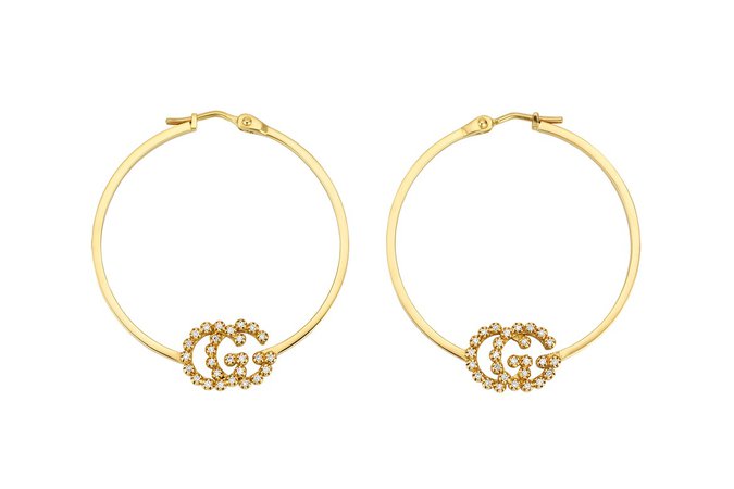 Gucci's Gold and Crystal Logo Hoop Earrings Are the Ultimate Status Symbol