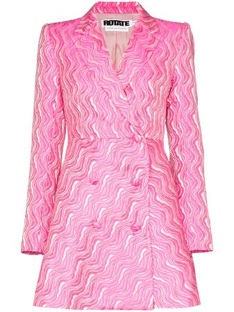 Pink Rotate Jacquard Double-breasted Blazer Dress | Farfetch.com