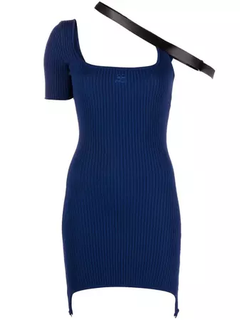 Courrèges ribbed-knit single-sleeve Dress - Farfetch