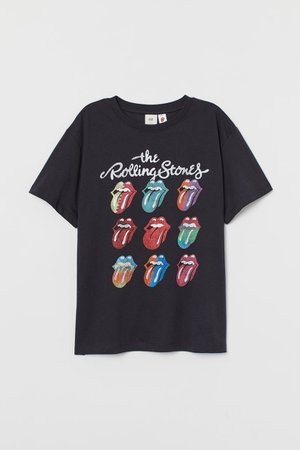 Printed T-shirt - Dark grey/The Rolling Stones - Ladies | H&M