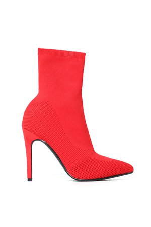 red ankle sock boots