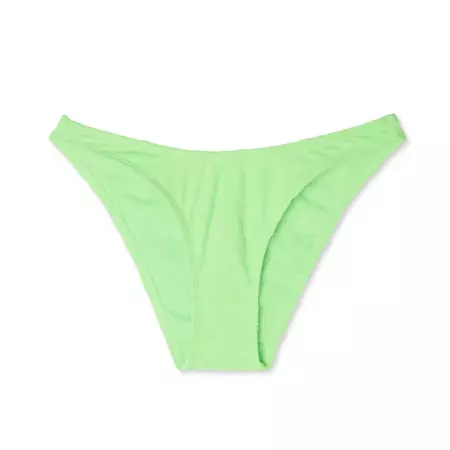 Women's Terry Textured High Leg Cheeky Bikini Bottom - Wild Fable™ Green : Target