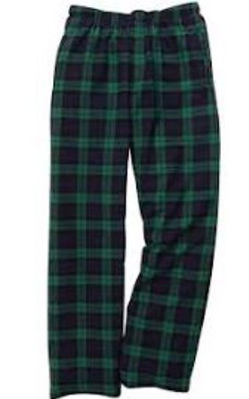 green pajama bottoms