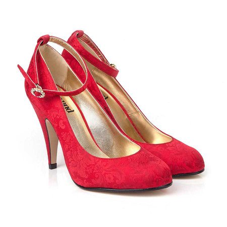 Gwyneth Red Stiletto Heel Court Vegan Shoes | Beyond Skin US