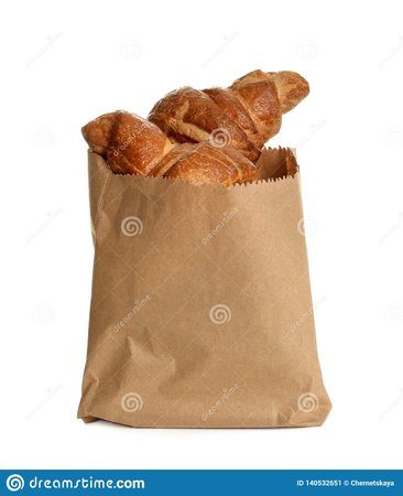 Paper Bag With Croissants On White. Space For Design Stock Image - Image of isolated, baked: 140532651