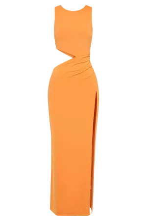 Vienna Slinky Maxi Dress - Orange - MESHKI