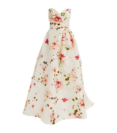 Womens Monique Lhuillier white Silk Floral Gown | Harrods # {CountryCode}