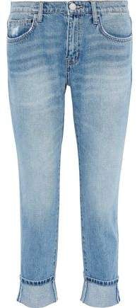 The Fling Cropped Distressed Mid-rise Slim-leg Jeans