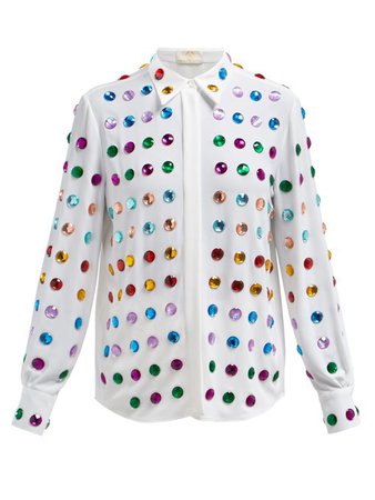Crystal-embellished crepe blouse | Sara Battaglia | MATCHESFASHION.COM US