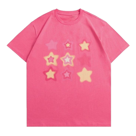 fuzzy pink star print shirt