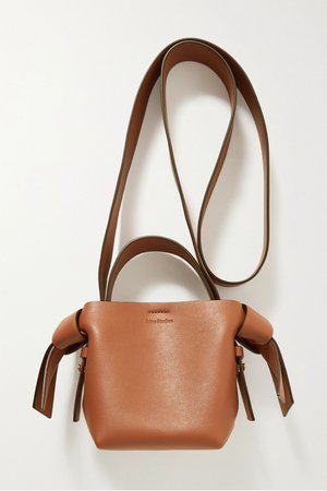 Camel Micro knotted leather shoulder bag | Acne Studios | NET-A-PORTER