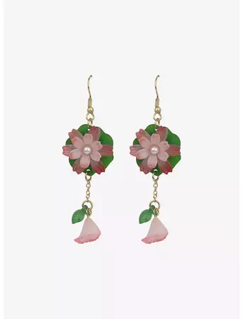 Water Lilies Drop Earrings | Hot Topic