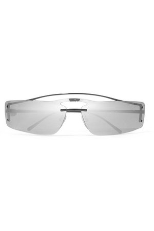 Prada | Square-frame metal mirrored sunglasses | NET-A-PORTER.COM
