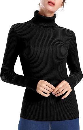ninovino Women's Turtleneck Ribbed Long Sleeve Sweater Pullover Tops at Amazon Women’s Clothing store