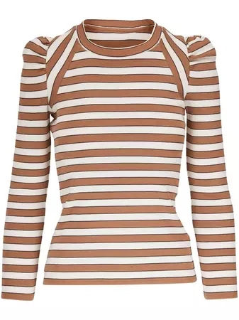 Veronica Beard Striped fine-ribbed T-shirt - Farfetch