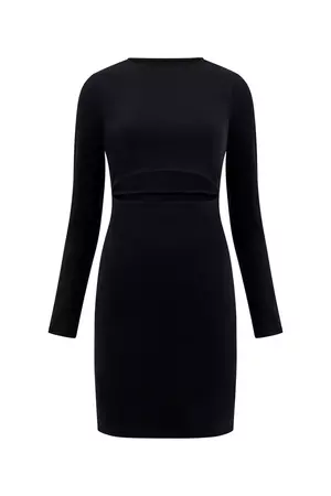Rassia Sheryle Ribbed Cut Out Mini Dress Black | French Connection US