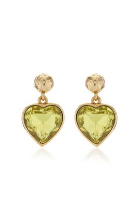 80's Heart Gold-Plated Drop Earrings By Oscar De La Renta | Moda Operandi