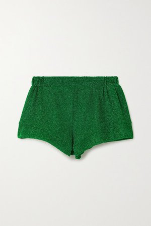 Lumiere Stretch-lurex Shorts - Green