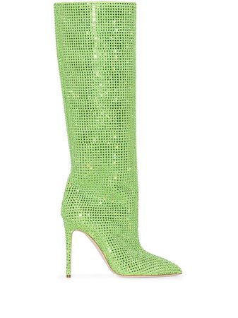 Shop green Paris Texas Holly 105mm knee-high boots with Express Delivery - Farfetch