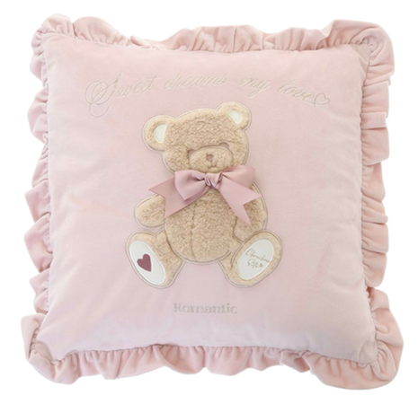 pastel pink teddy bear pillow