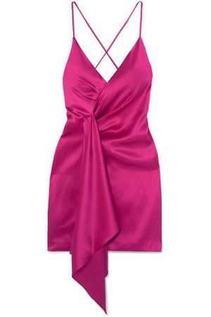 Cushnie | Draped silk-charmeuse mini dress | NET-A-PORTER.COM