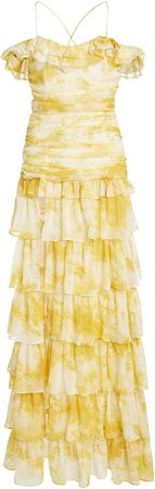 Atoir Back to Love Tiered Ruffle Chiffon Dress