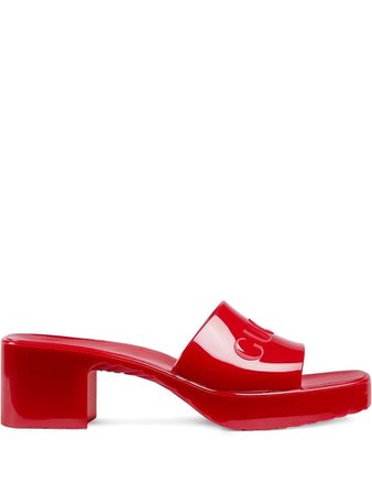 red Gucci sandals