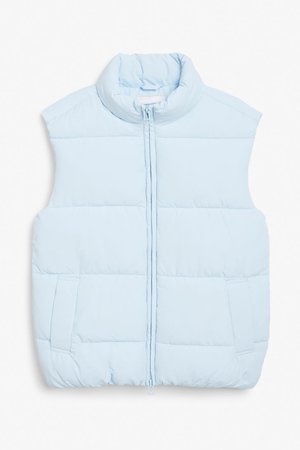 Oversized puffer vest - Light blue - Puffer vests & gilets - Monki SE