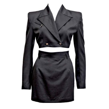1990s John Richmond Cropped Skirt Suit For Sale at 1stDibs