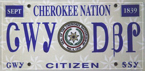 Cherokee license plates