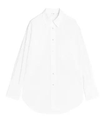 Oversized Poplin Shirt - White - Shirts & blouses - ARKET FI