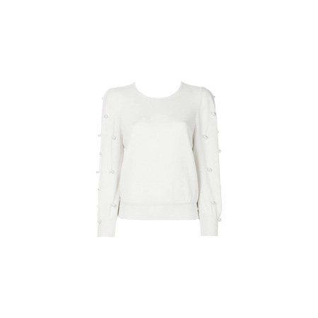 Pearl Sleeve Knit Sweater White (Dei5 edit)