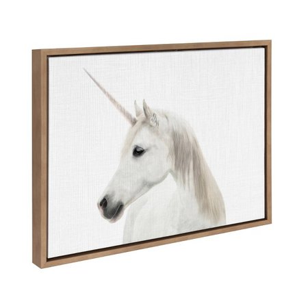 18"x24" Slyvie Unicorn Framed Canvas By Simon Te Tai Gold - Kate And Laurel : Target