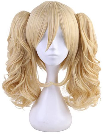 Amazon.com: Morvally Short Straight Blonde Bob Wig with Two Jaw Claws Ponytail Hair for Cosplay Costume Halloween Wigs: Beauty