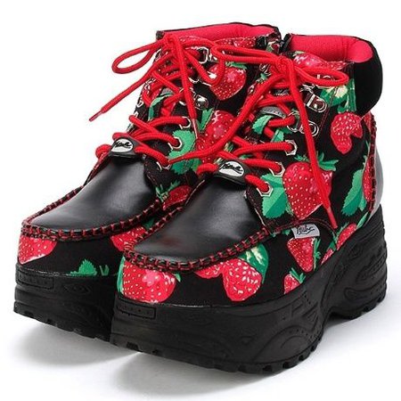 Black Strawberry Boots