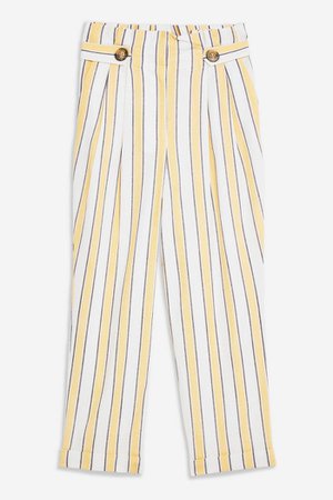 Summer Stripe Peg Trousers | Topshop Lemon Yellow