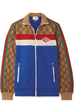 Gucci | Printed tech-jersey track jacket | NET-A-PORTER.COM