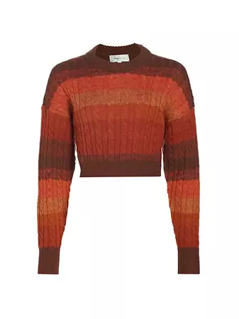 Shop Ronny Kobo Ingram Cropped Cable Sweater | Saks Fifth Avenue