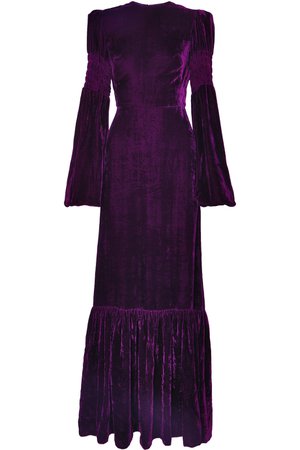 The Vampire's Wife | Tiered shirred velvet maxi dress | NET-A-PORTER.COM