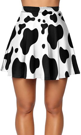 YongColer Women's Tennis Golf Skorts Workout Fitness Pleated Active Running Skirts, Cow Print Pattern, M at Amazon Women’s Clothing store