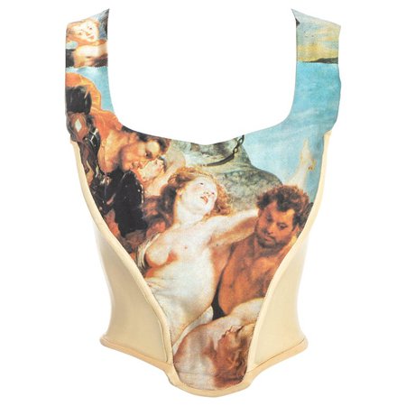 Vivienne Westwood 17th century Baroque painting silk corset, fw 1993 For Sale at 1stdibs
