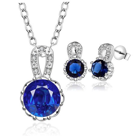blue necklace and earrings - Google Search