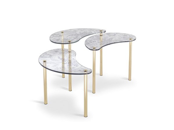 Brass and glass side table KRISHNA By ETRO Home Interiors