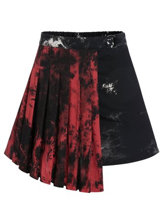 [50% OFF] Halloween Asymmetrical Mini Pleated Skirt | Rosegal