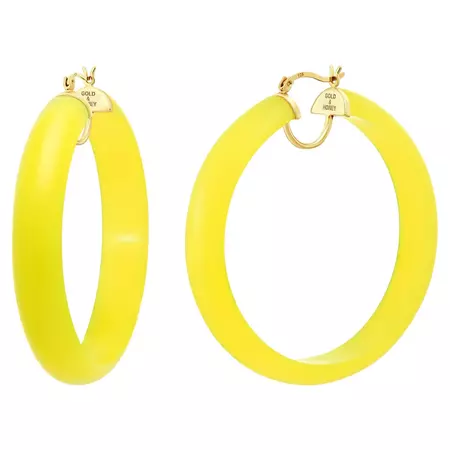 Decor Yellow Hoop Earrings